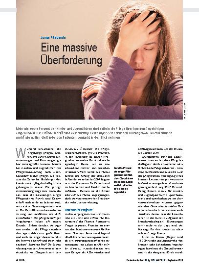 Vorschauseite 1: Junge Pflegende: Eine massive Überforderung