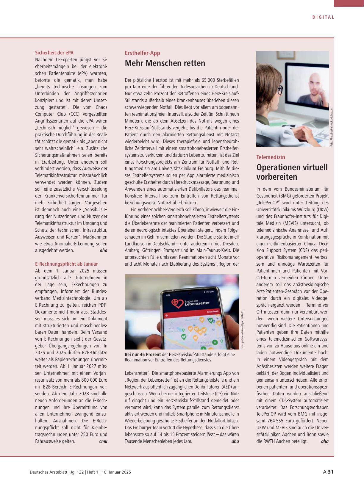 Vorschauseite 1: Telemedizin: Operationen virtuell vorbereiten