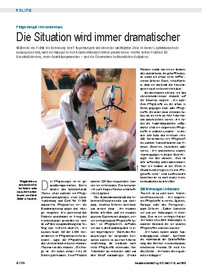 Vorschauseite 1: Pflegemangel im Krankenhaus: Die Situation wird immer dramatischer
