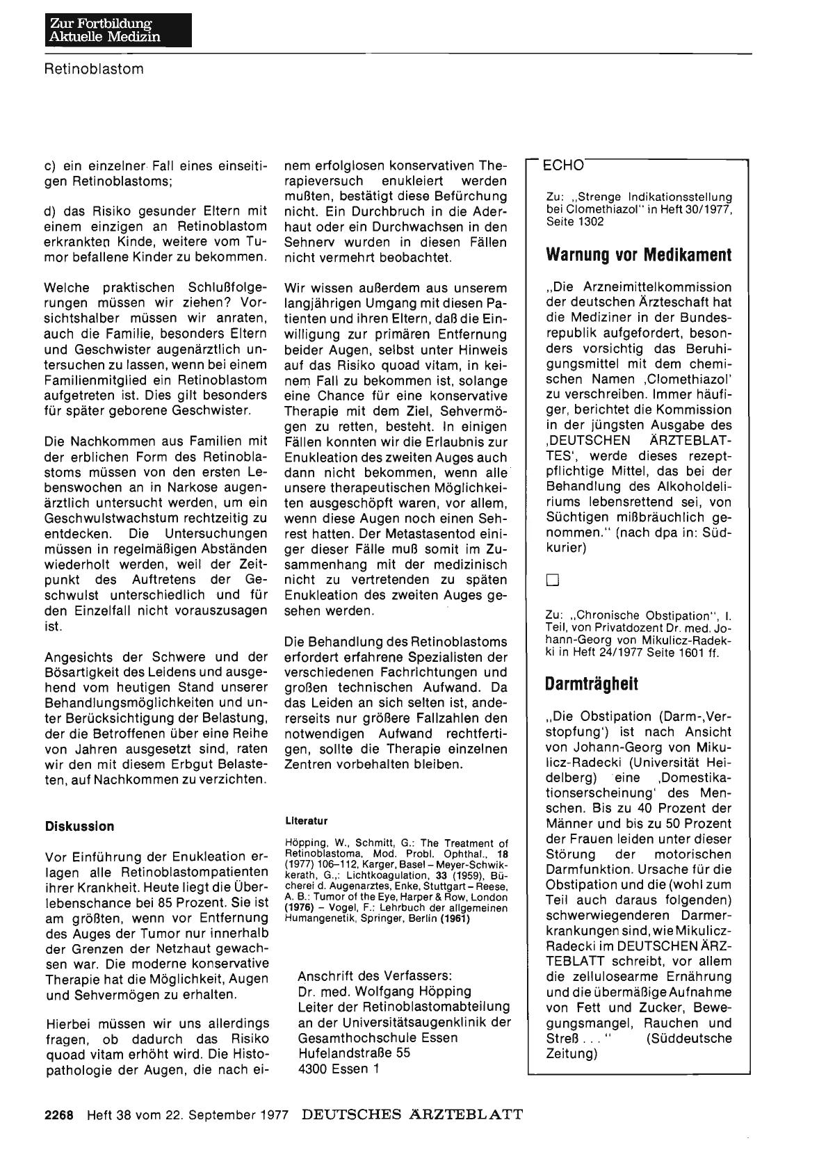 Vorschauseite 1: Warnung vor Medikament