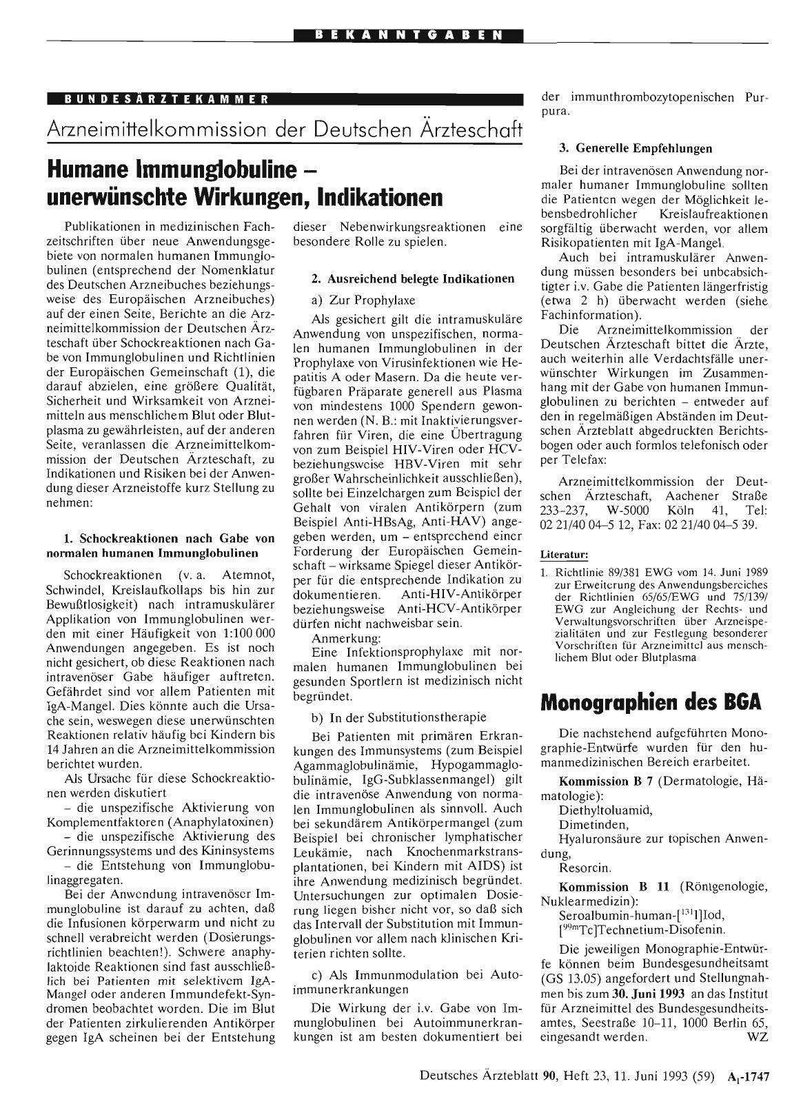 Vorschauseite 1: Monographien des BGA