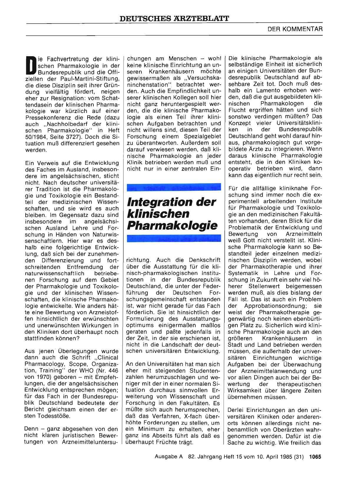 Vorschauseite 1: Integration der klinischen Pharmakologie