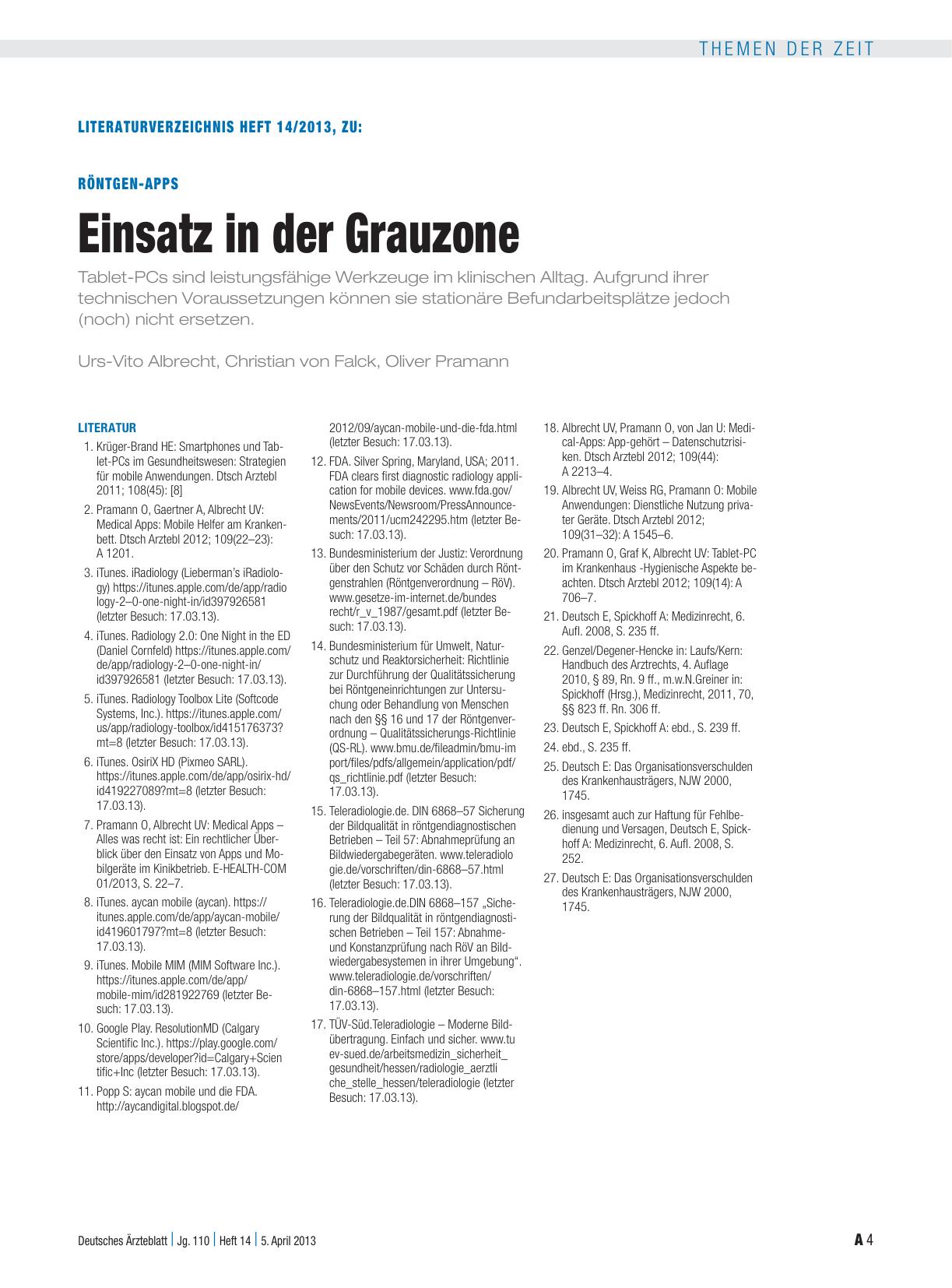 Vorschauseite 4: Röntgen-Apps: Einsatz in der Grauzone
