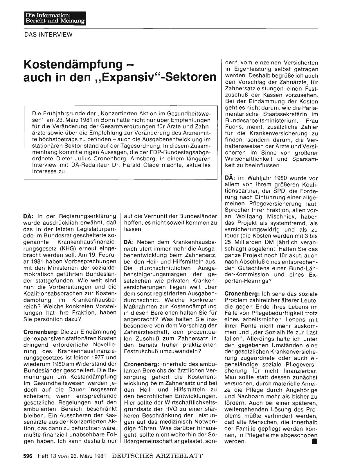 Vorschauseite 1: Kostendämpfung auch in den „Expansiv"-Sektoren