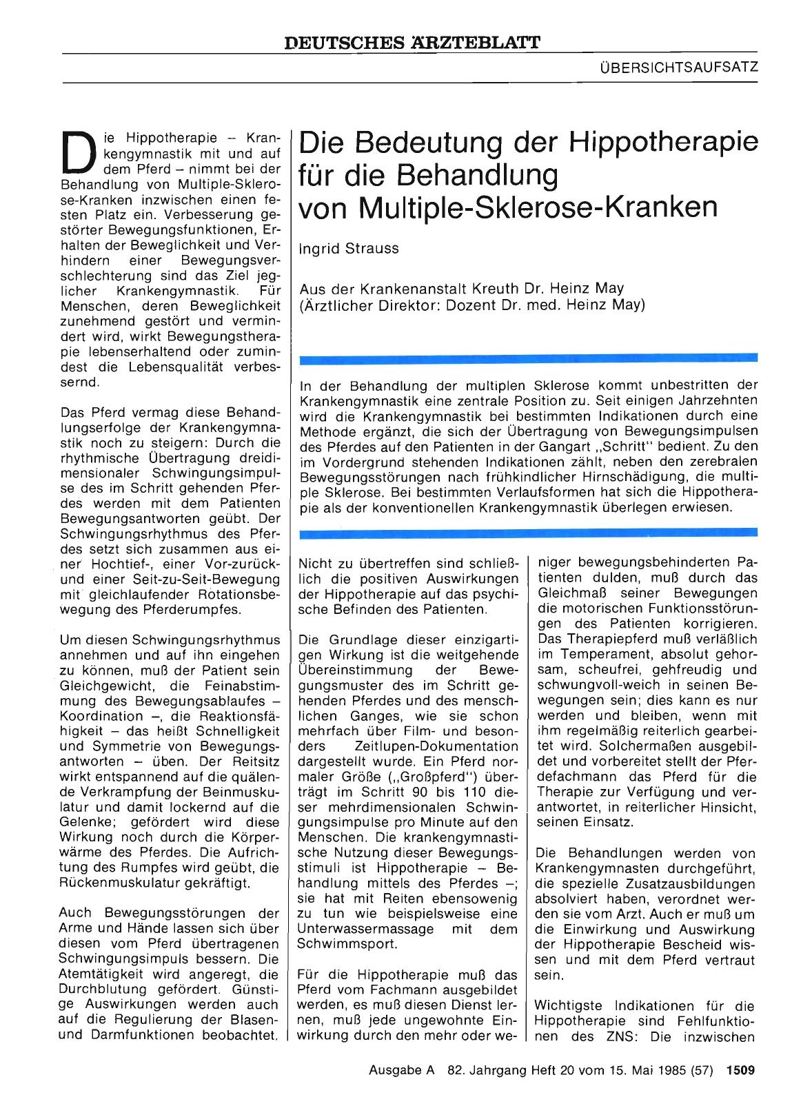 Vorschauseite 1: Die Bedeutung der Hippotherapie für die Behandlung von Multiple-Sklerose-Kranken