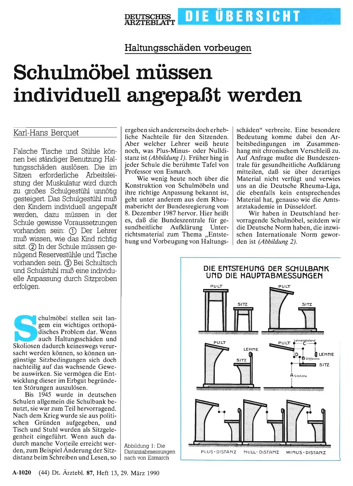 Vorschauseite 1: Haltungsschäden vorbeugen: Schulmöbel müssen individuell angepaßt werden