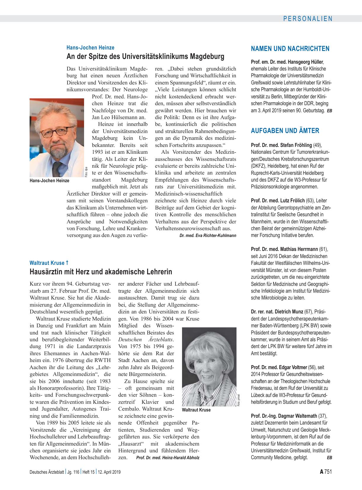 Vorschauseite 1: Hans-Jochen Heinze: An der Spitze des Universitätsklinikums Magdeburg