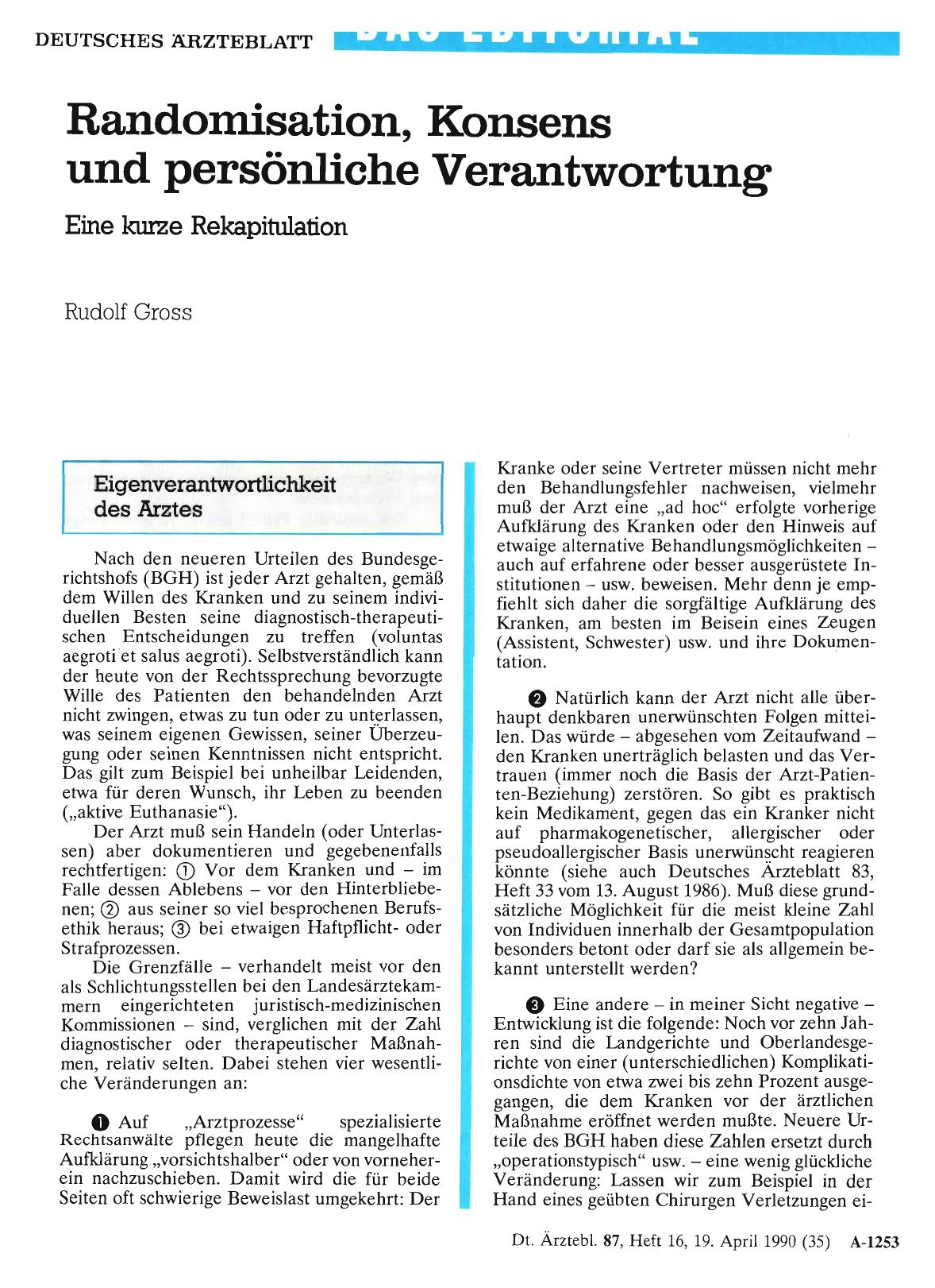 Vorschauseite 1: Randomisation, Konsens und persönliche Verantwortung