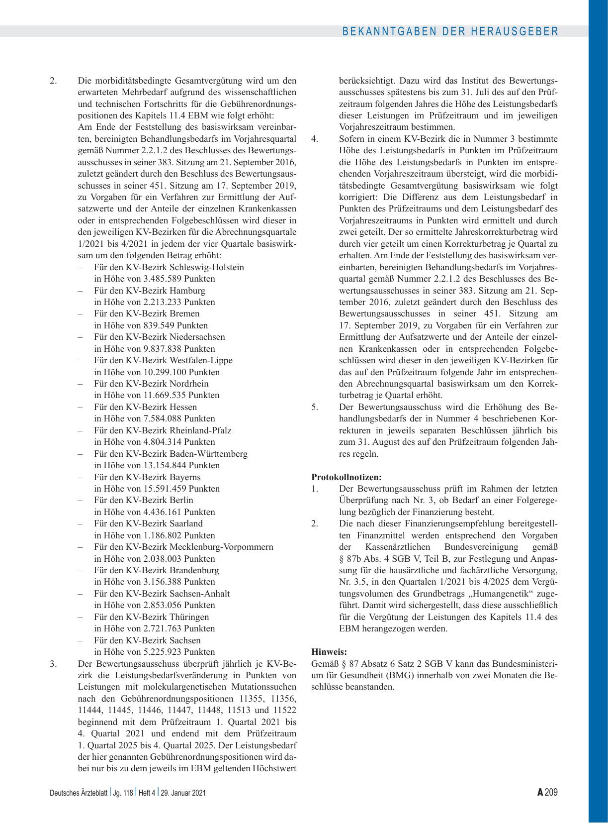 Vorschauseite 5: Beschluss des Bewertungsausschusses nach § 87 Abs. 1 Satz 1 SGB V in seiner 544. Sitzung (schriftliche Beschlussfassung)