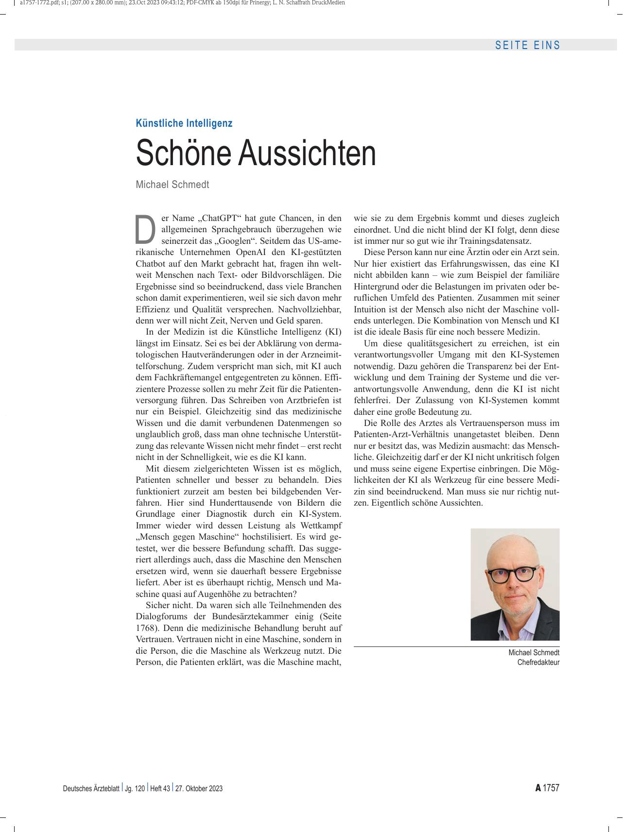 Vorschauseite 1: Künstliche Intelligenz: Schöne Aussichten