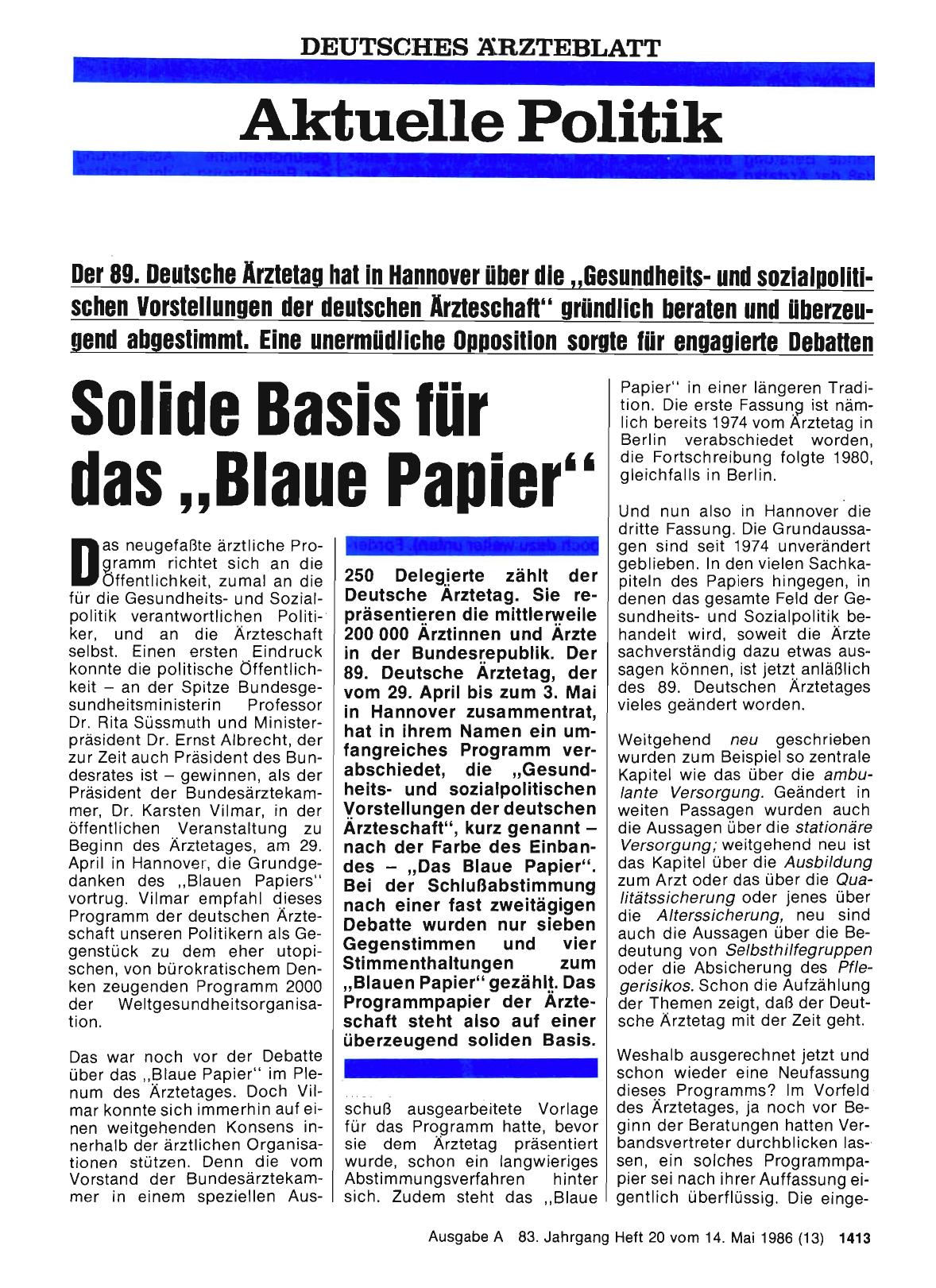 Vorschauseite 1: Solide Basis für das „Blaue Papier“