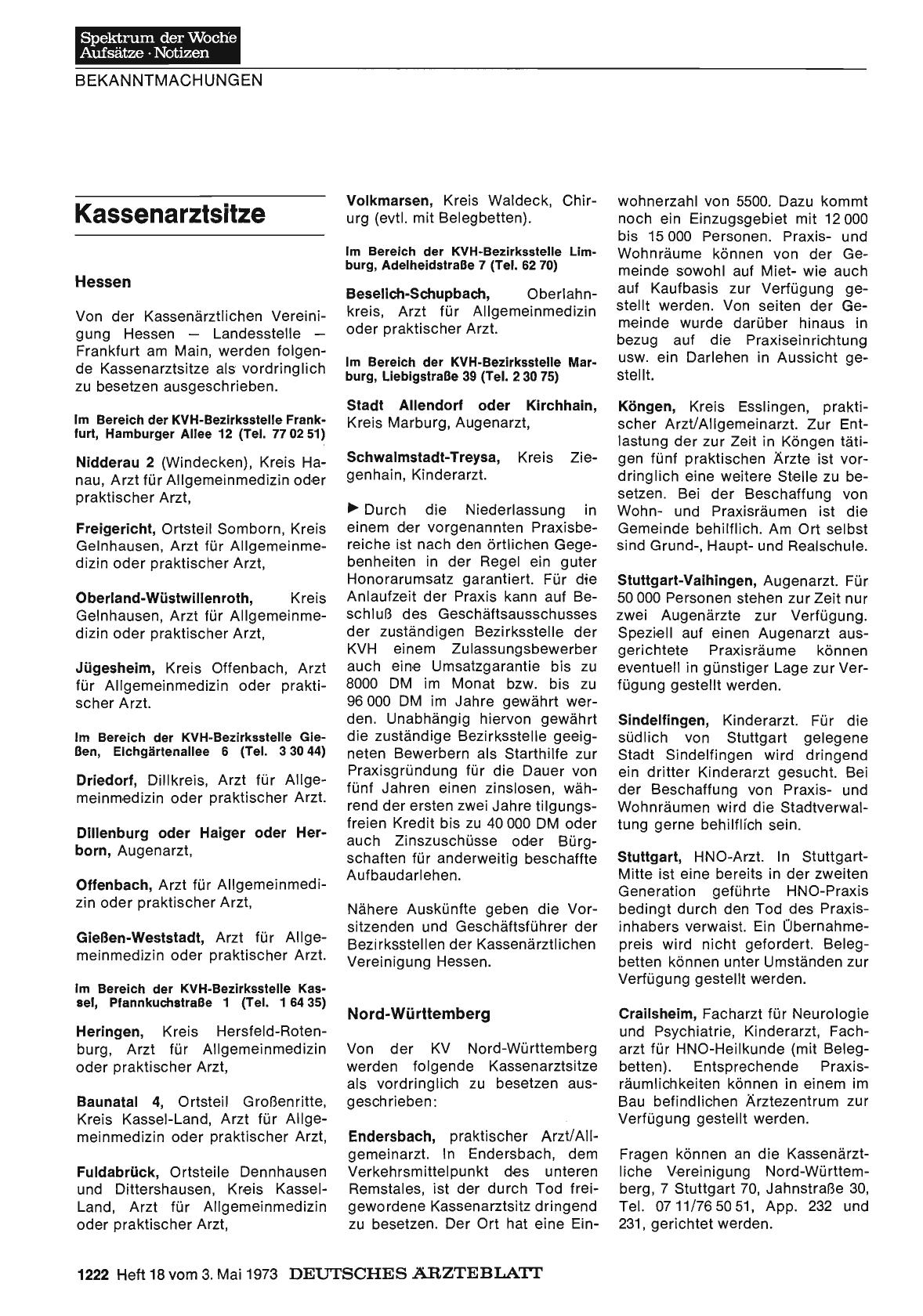 Vorschauseite 1: Kassenarztsitze