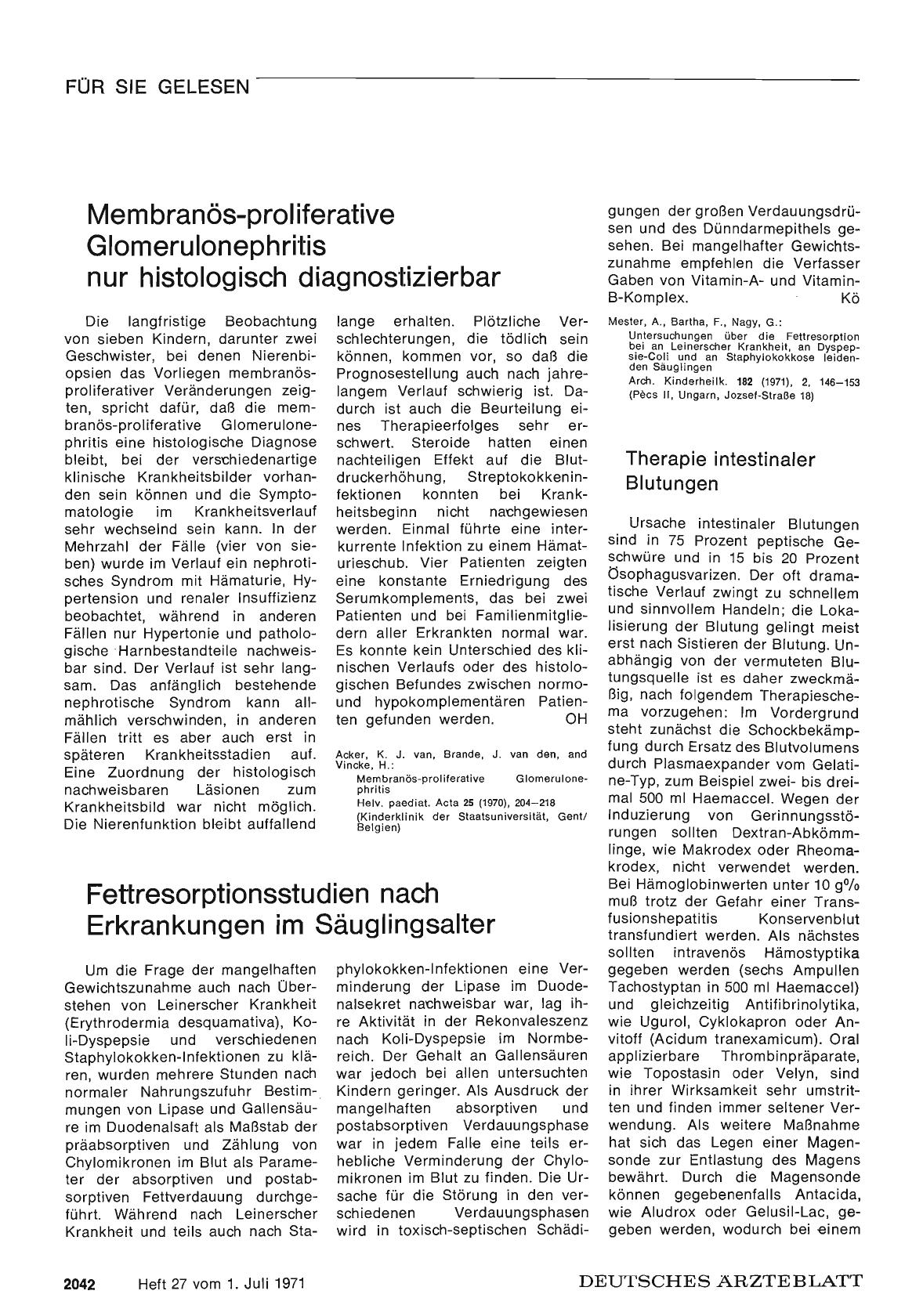 Vorschauseite 1: Therapie intestinaler Blutungen