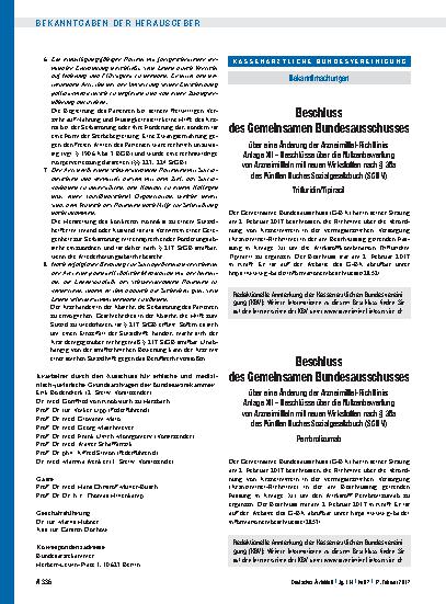 Vorschauseite 1: Beschluss des Gemeinsamen Bundesausschusses über eine Änderung der Arzneimittel-Richtlinie: Anlage XII – Pembrolizumab