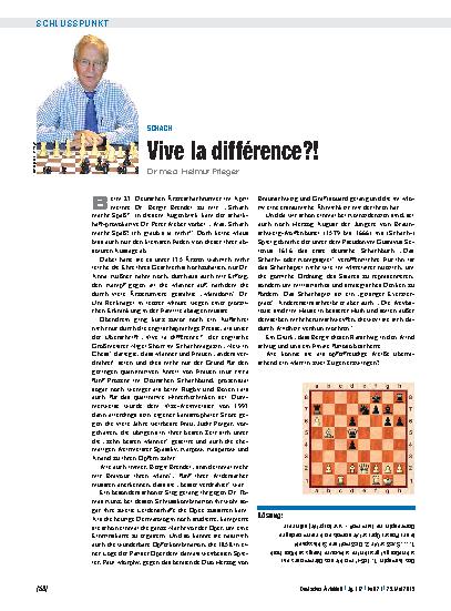 Vorschauseite 1: Schach: Vive la différence? !