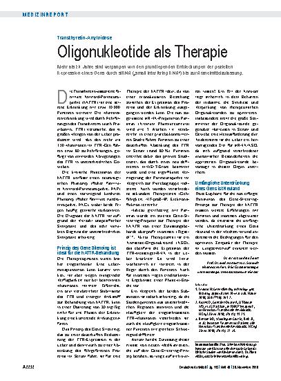Vorschauseite 1: Transthyretin-Amyloidose: Oligonukleotide als Therapie