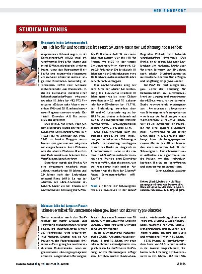 Vorschauseite 1: Diabetesrisiko bei jüngeren Frauen: Stillen vermittelt für Jahrzehnte einen gewissen Schutz vor Typ-2-Diabetes