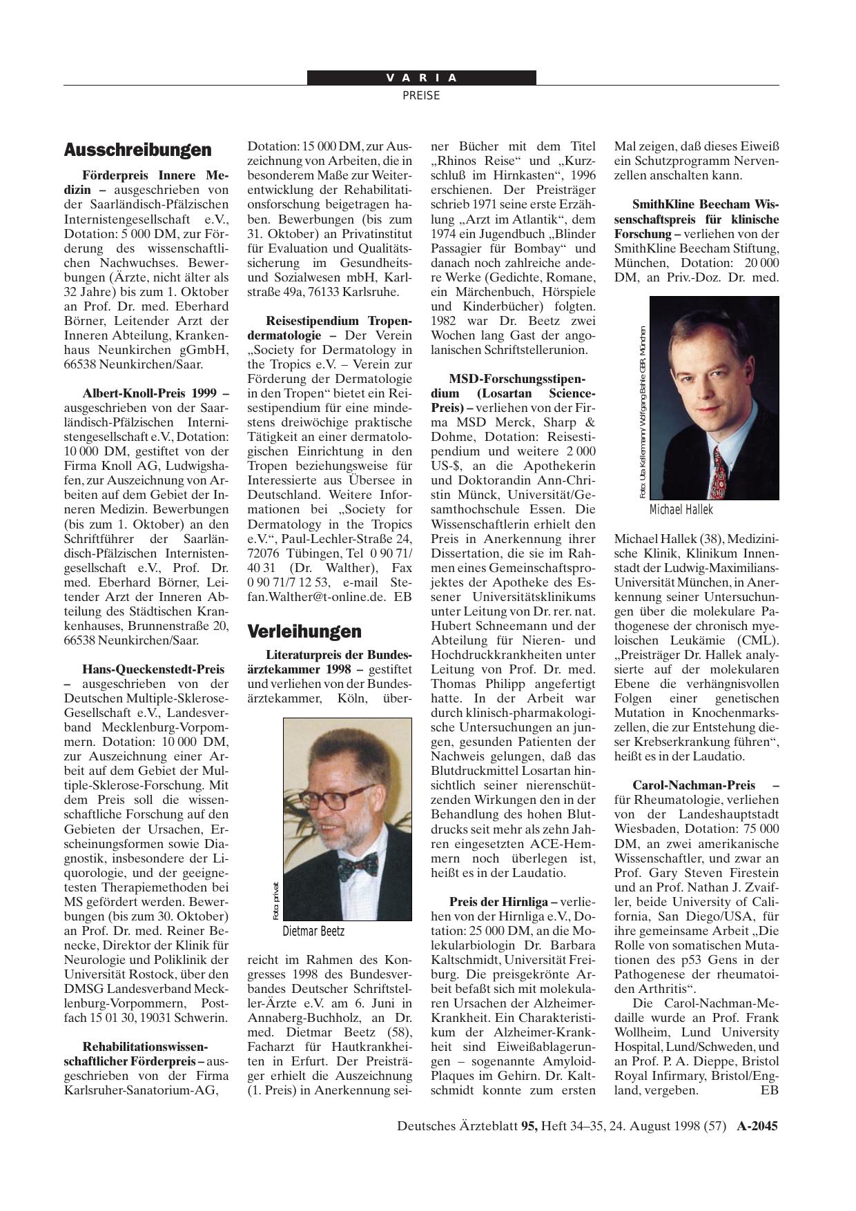 Vorschauseite 1: Ausschreibungen