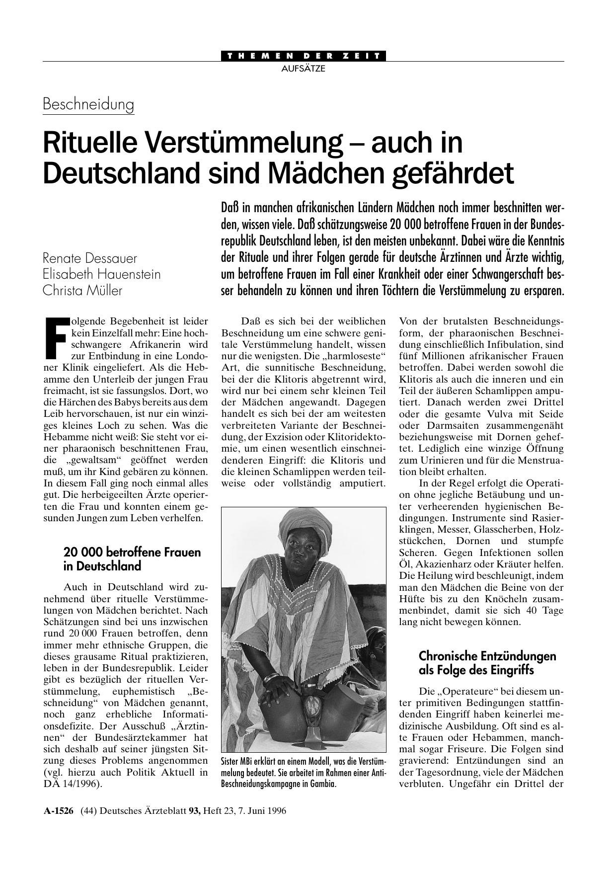 Vorschauseite 1: Internationale Aktion gegen Beschneidung