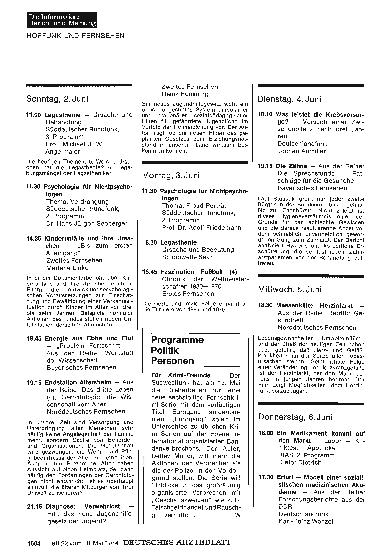 Vorschauseite 1: Hörfunk und Fernsehen