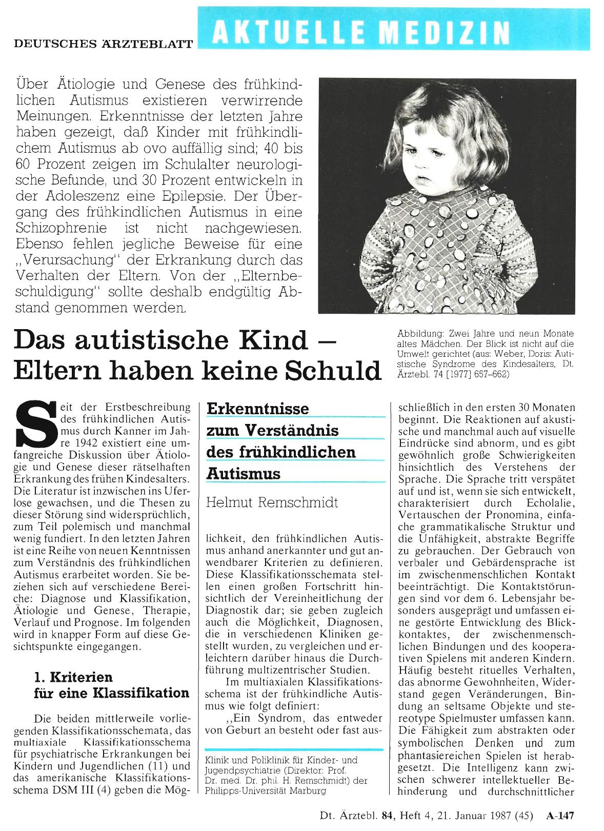 Vorschauseite 1: Das autistische Kind - Eltern haben keine Schuld