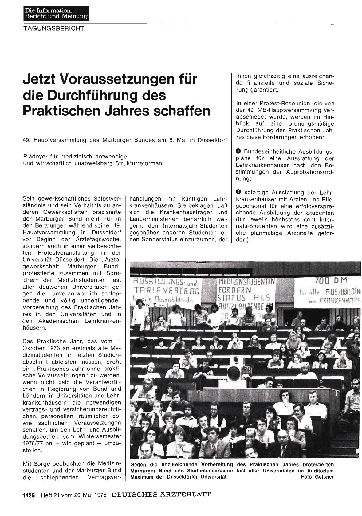 Vorschauseite 1: Jetzt Voraussetzungen für die Durchführung des Praktischen Jahres schaffen