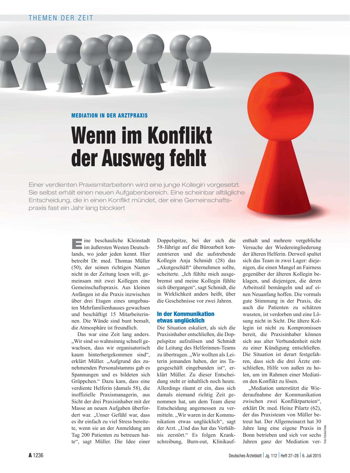 Vorschauseite 1: Mediation in der Arztpraxis: Wenn im Konflikt der Ausweg fehlt