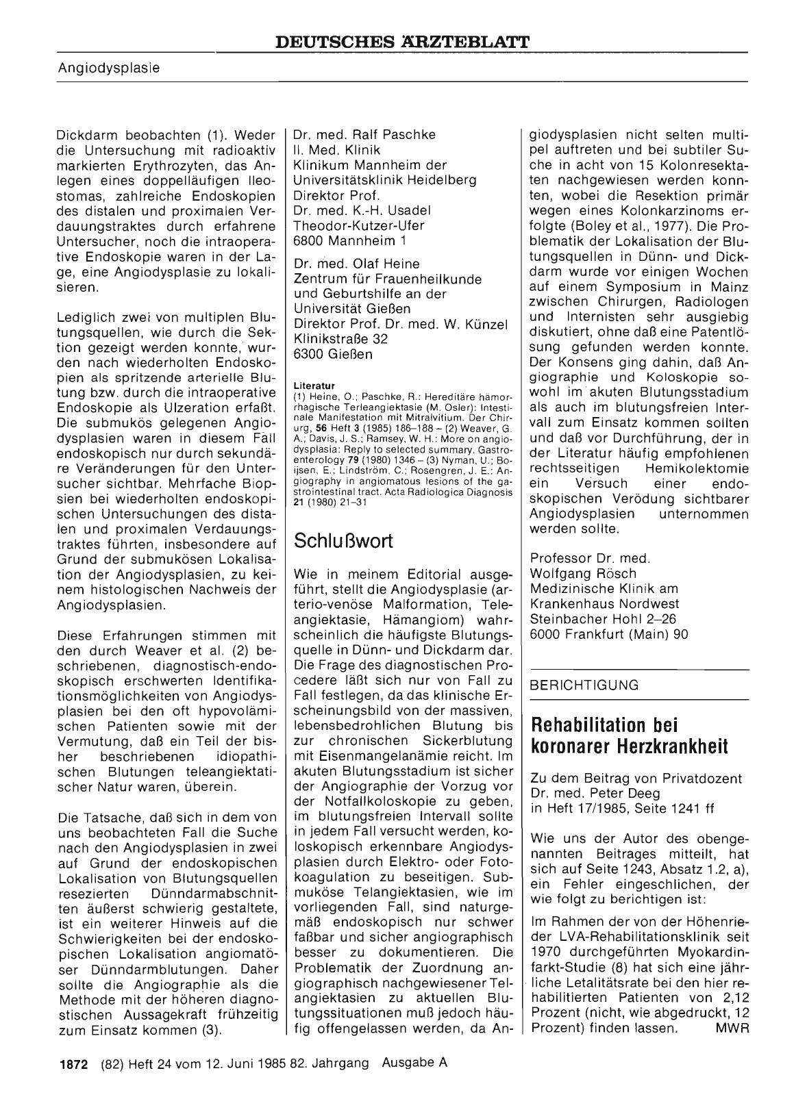 Vorschauseite 1: Rehabilitation bei koronarer Herzkrankheit