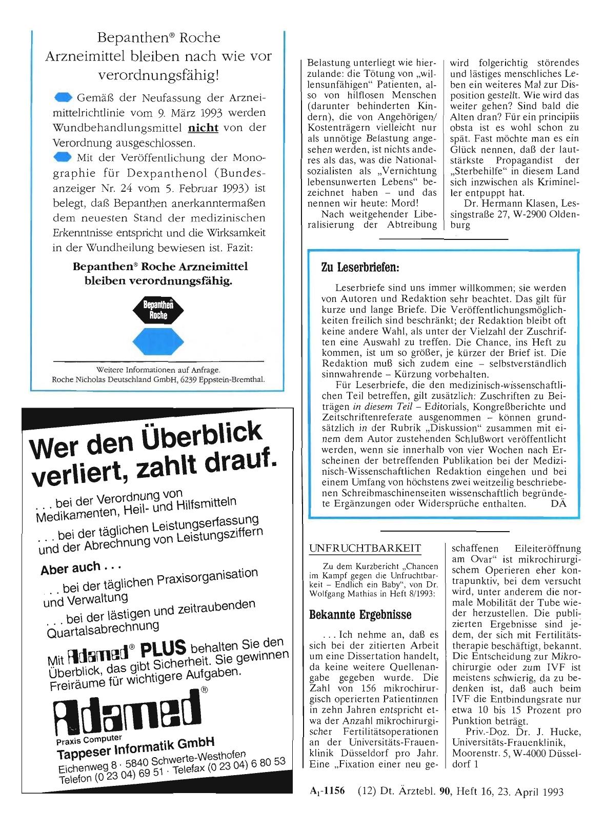 Vorschauseite 1: UNFRUCHTBARKEIT: Bekannte Ergebnisse