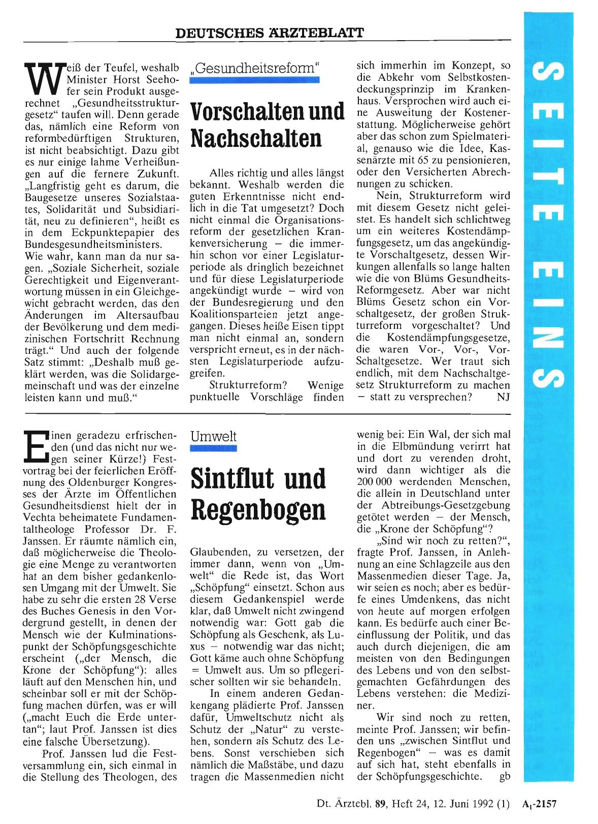 Vorschauseite 1: Umwelt: Sintflut und Regenbogen