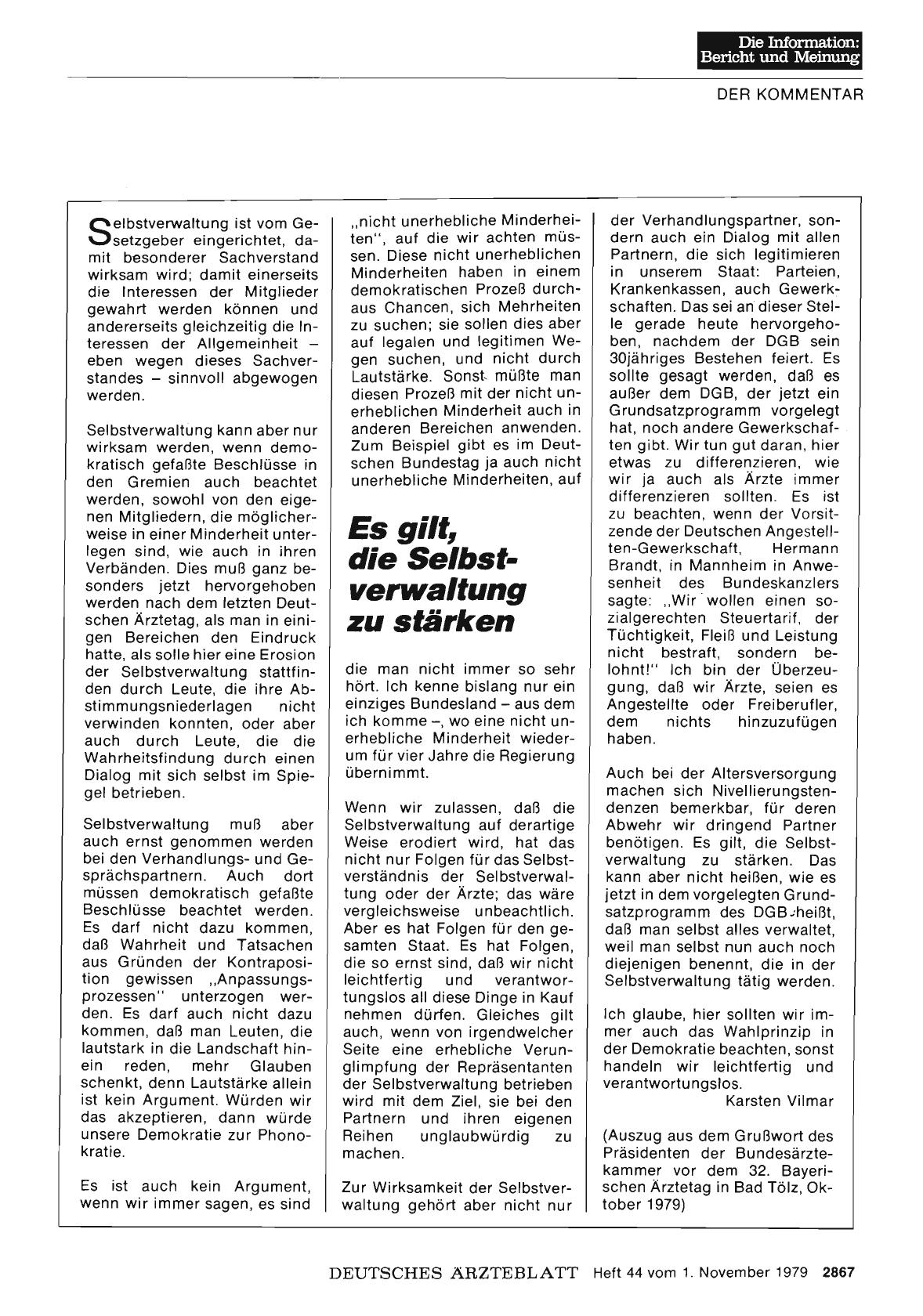 Vorschauseite 1: Es gilt, die Selbstverwaltung zu stärken