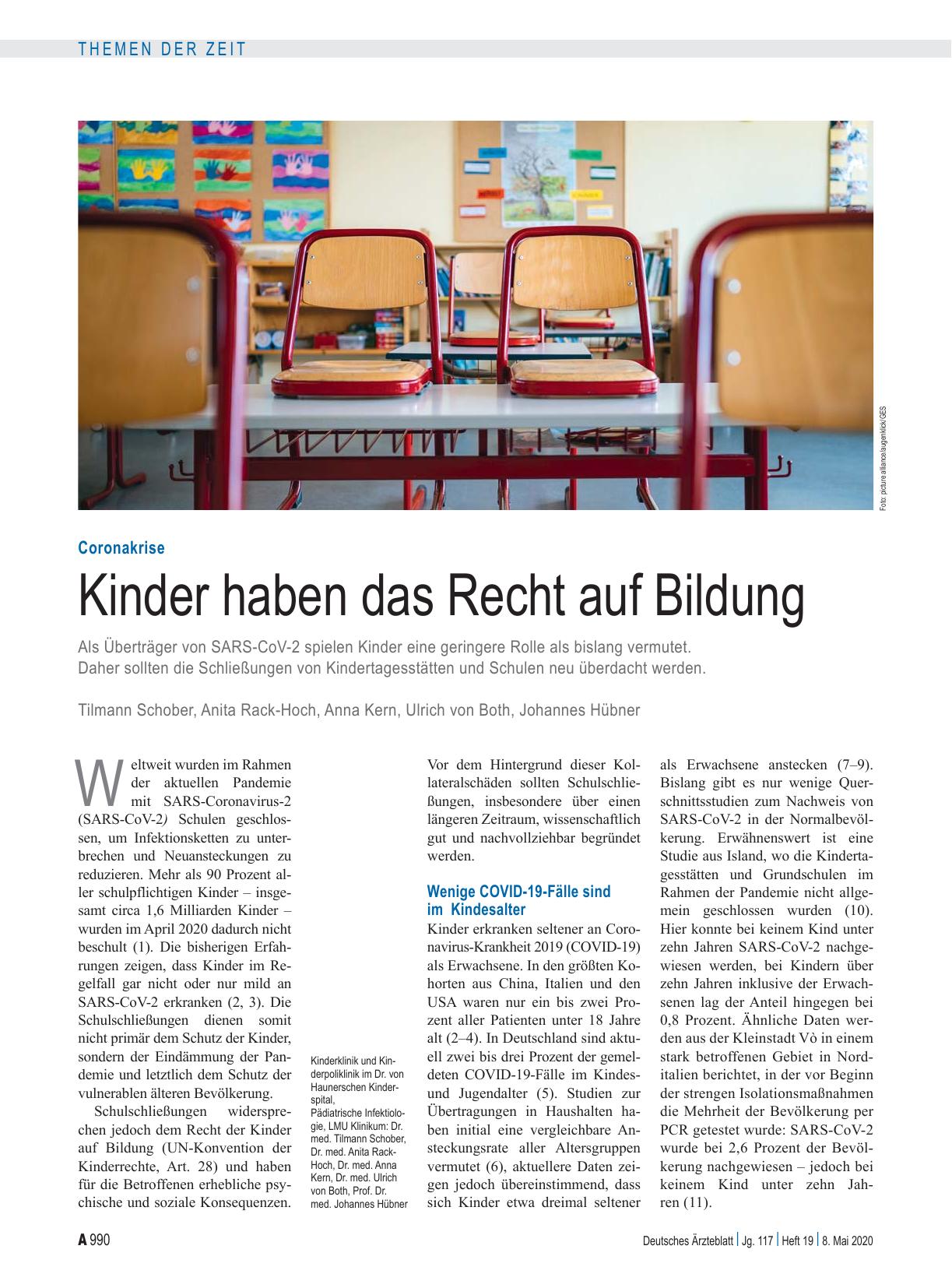 Vorschauseite 1: Coronakrise: Kinder haben das Recht auf Bildung