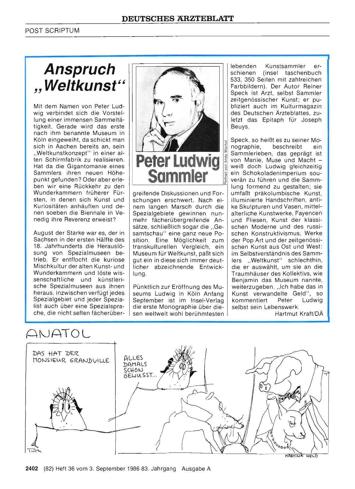 Vorschauseite 1: Anspruch, , Weltkunst''