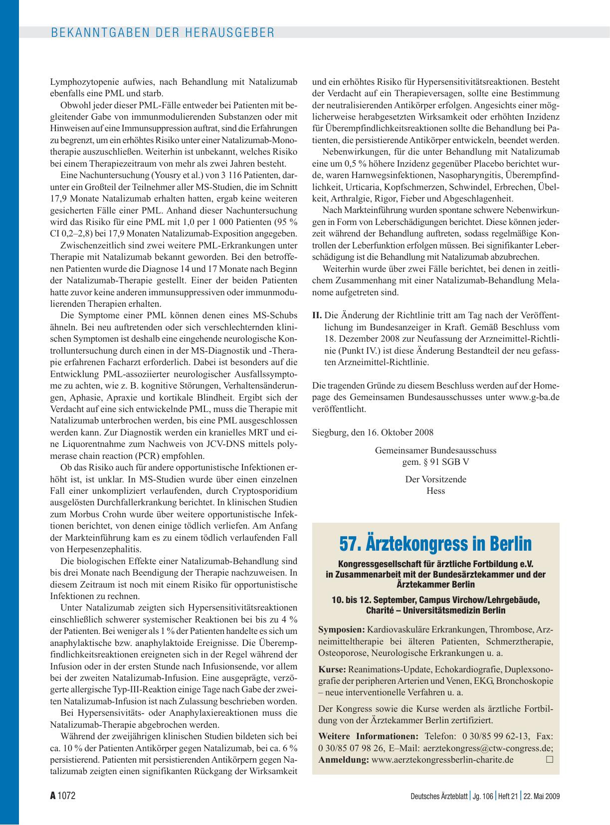 Vorschauseite 1: 57. Ärztekongress in Berlin