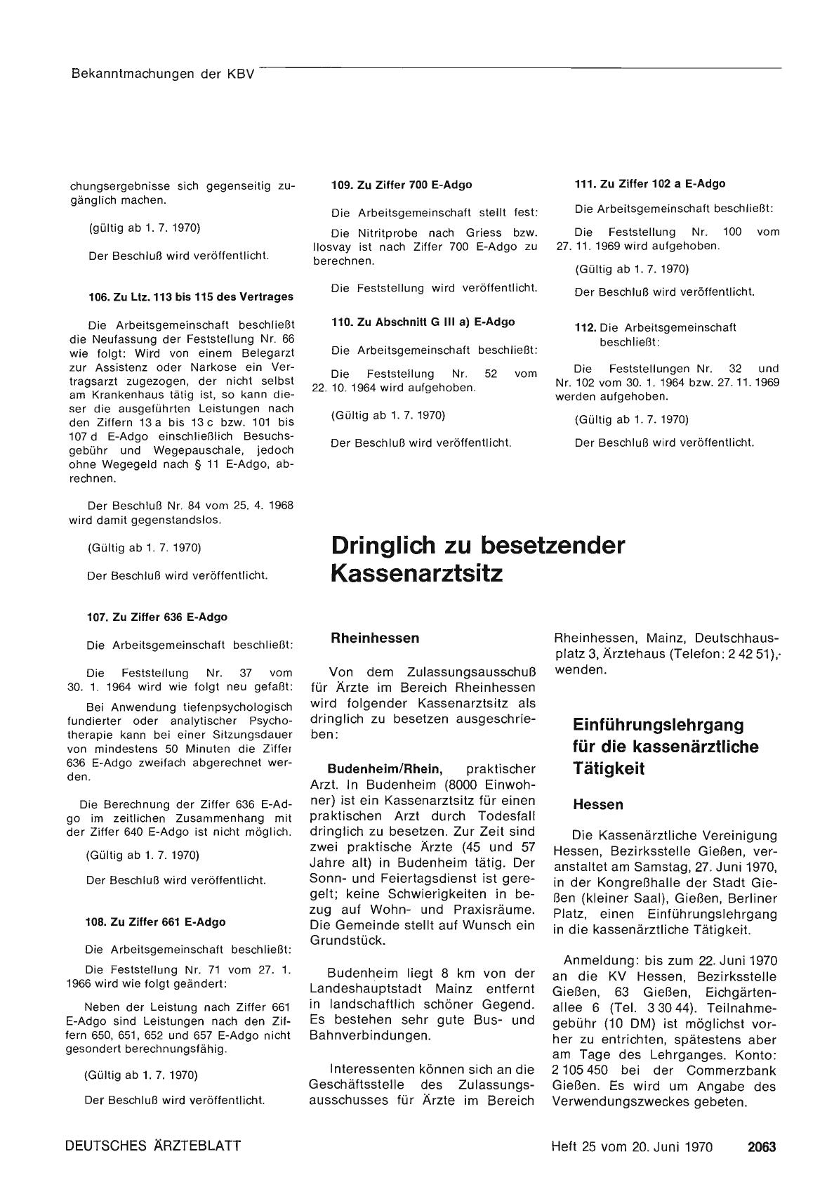 Vorschauseite 1: Dringlich zu besetzender Kassenarztsitz