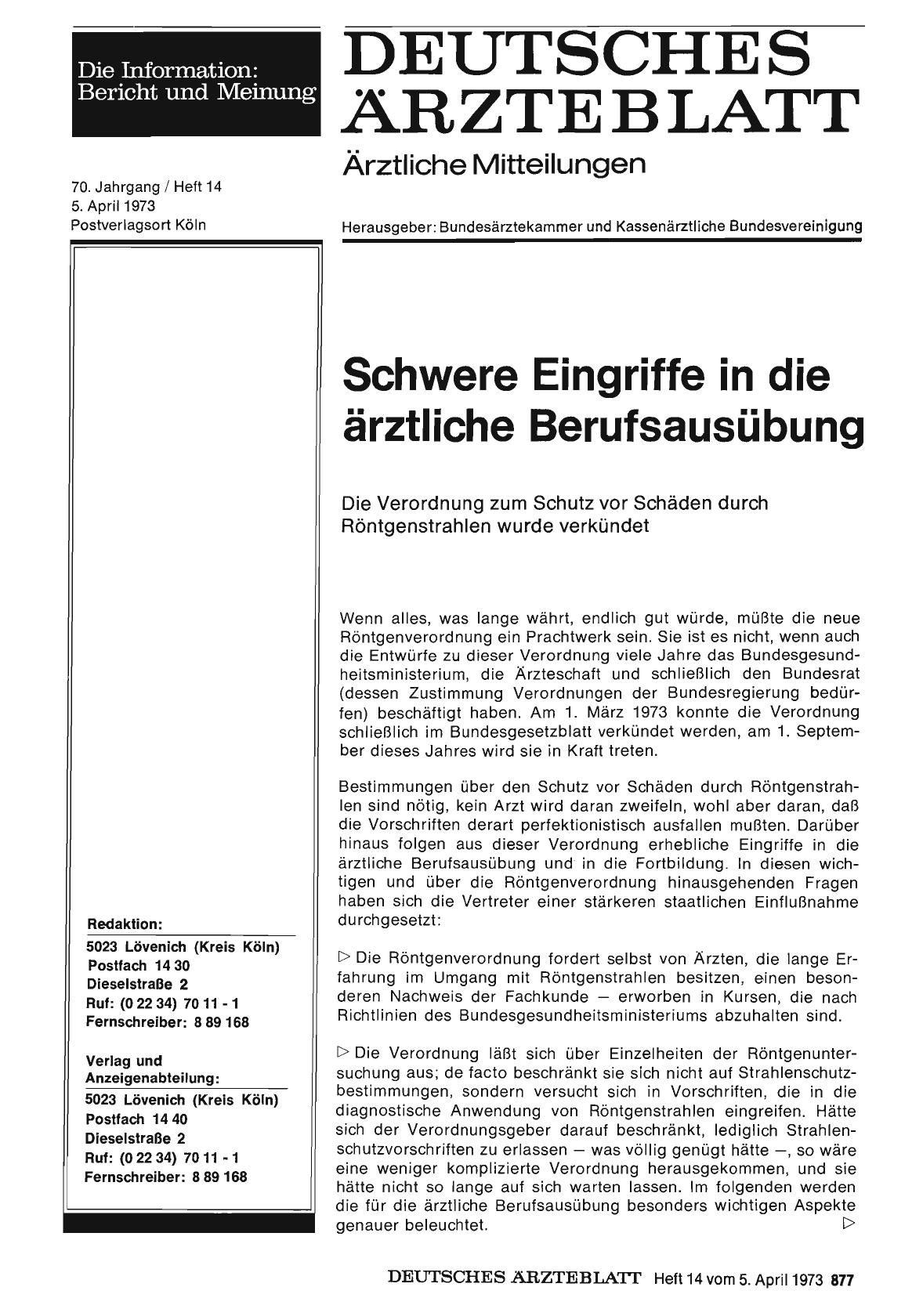 Vorschauseite 1: Schwere Eingriffe in die ärztliche Berufsausübung