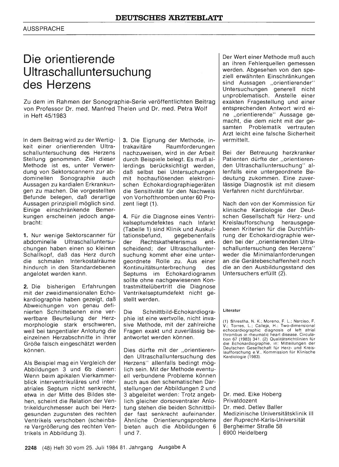 Vorschauseite 1: Die orientierende Ultraschalluntersuchung des Herzens: Die orientierende Ultraschalluntersuchung des Herzens
