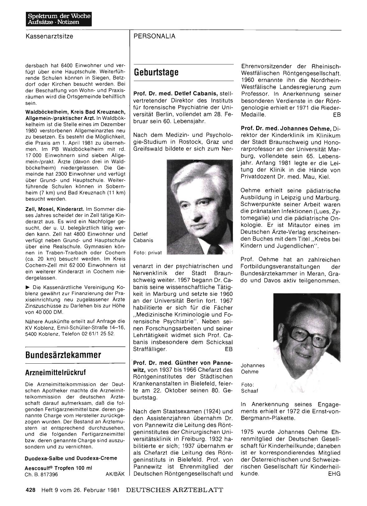 Vorschauseite 1: Bundesärztekammer