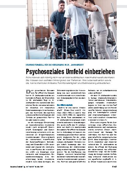 Vorschauseite 1: Krankheitsmodell für die Versorgung im 21. Jahrhundert: Psychosoziales Umfeld einbeziehen