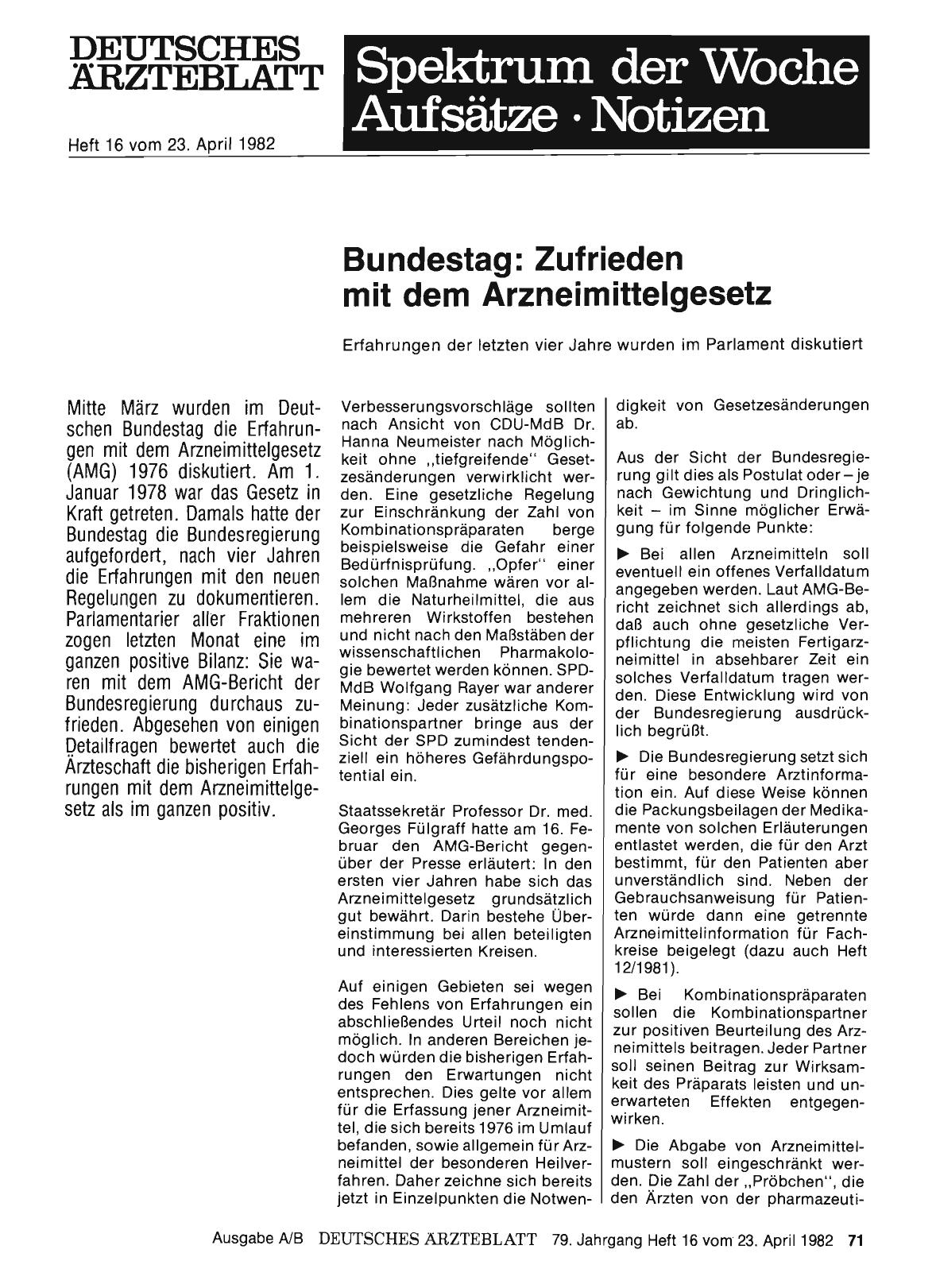 Vorschauseite 1: Bundestag: Zufrieden mit dem Arzneimittelgesetz