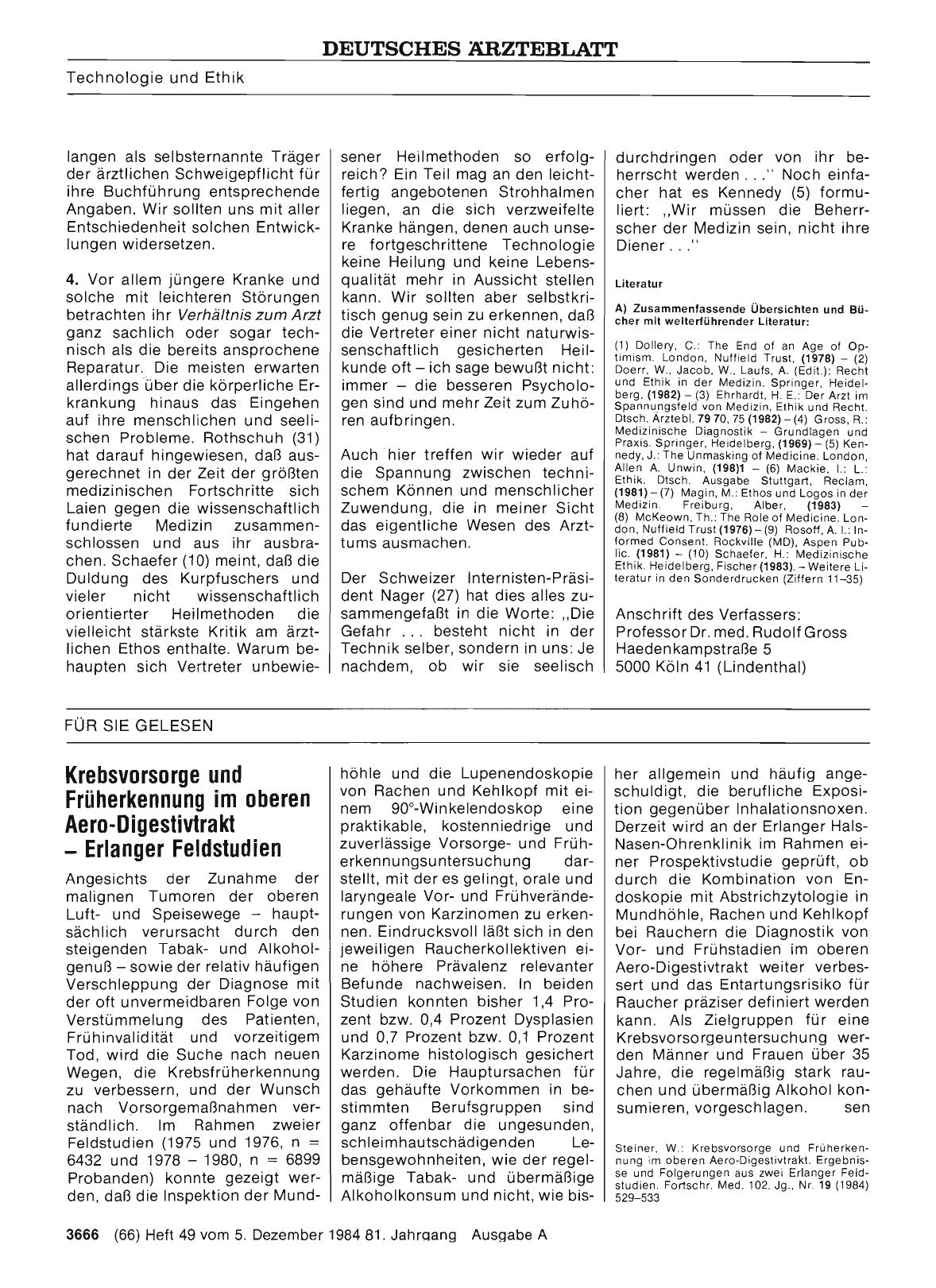 Vorschauseite 1: Krebsvorsorge und Früherkennung im oberen Aero-Digestivtrakt — Erlanger Feldstudien