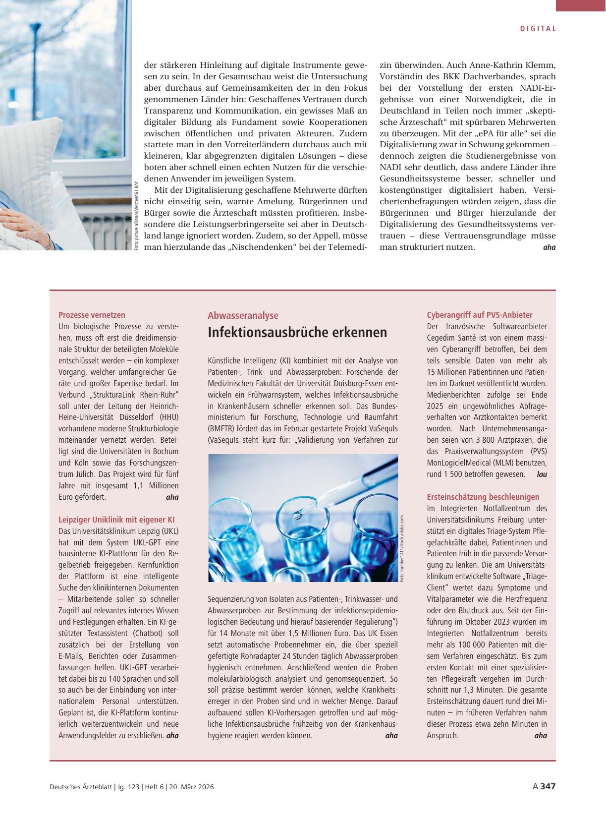 Vorschauseite 1: Prozesse vernetzen / Leipziger Uniklinik mit eigener KI