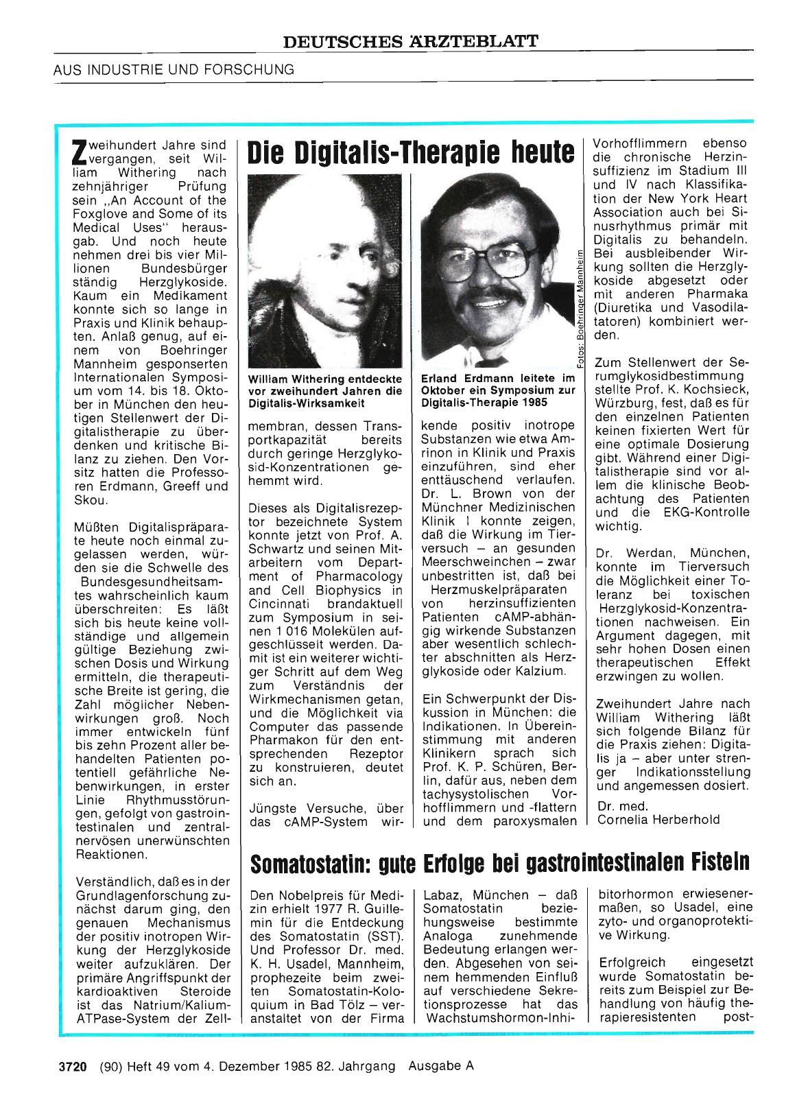 Vorschauseite 1: Somatostatin: gute Erfolge bei gastrointestinalen Fisteln
