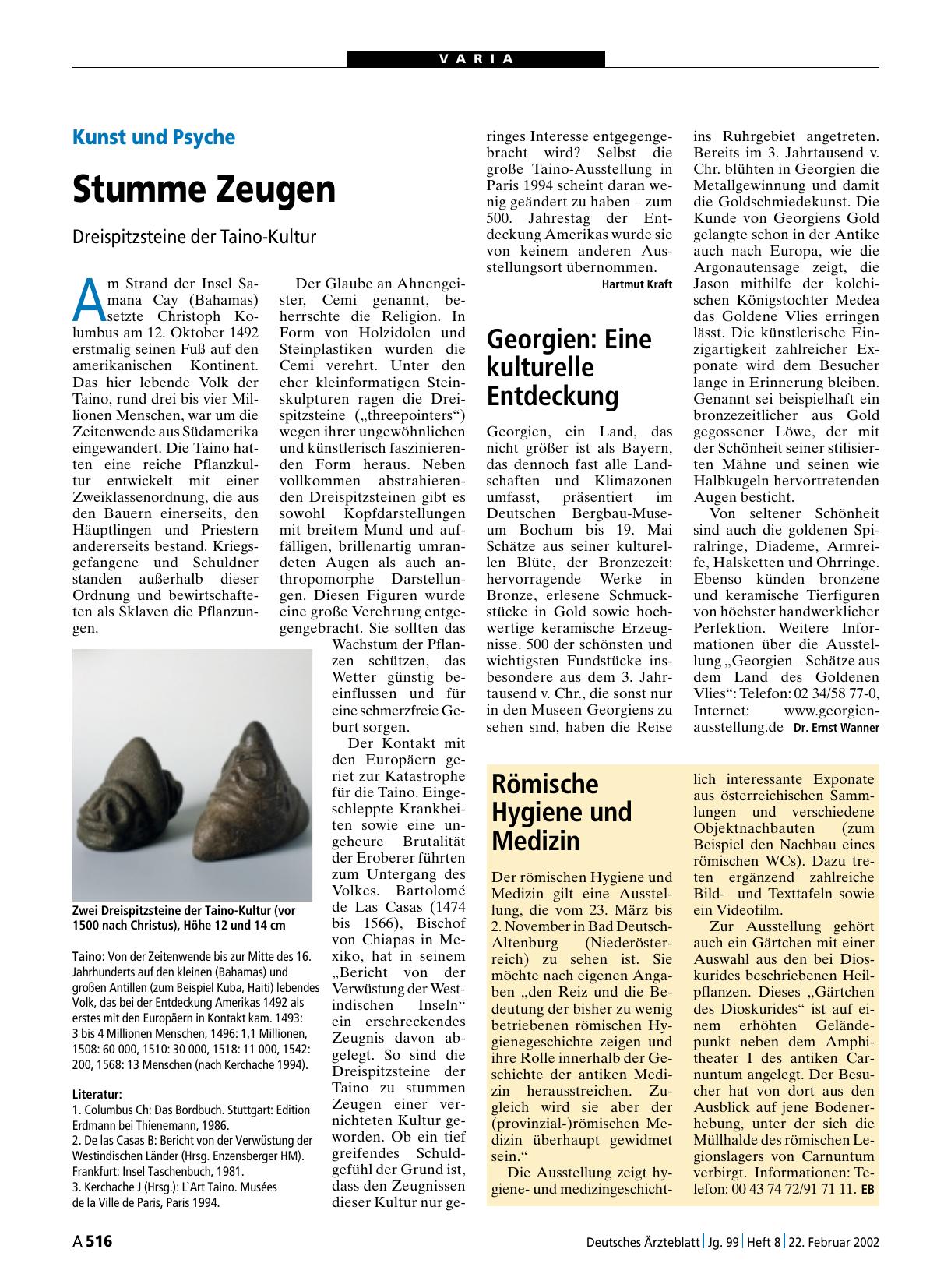 Vorschauseite 1: Kunst und Psyche: Stumme Zeugen