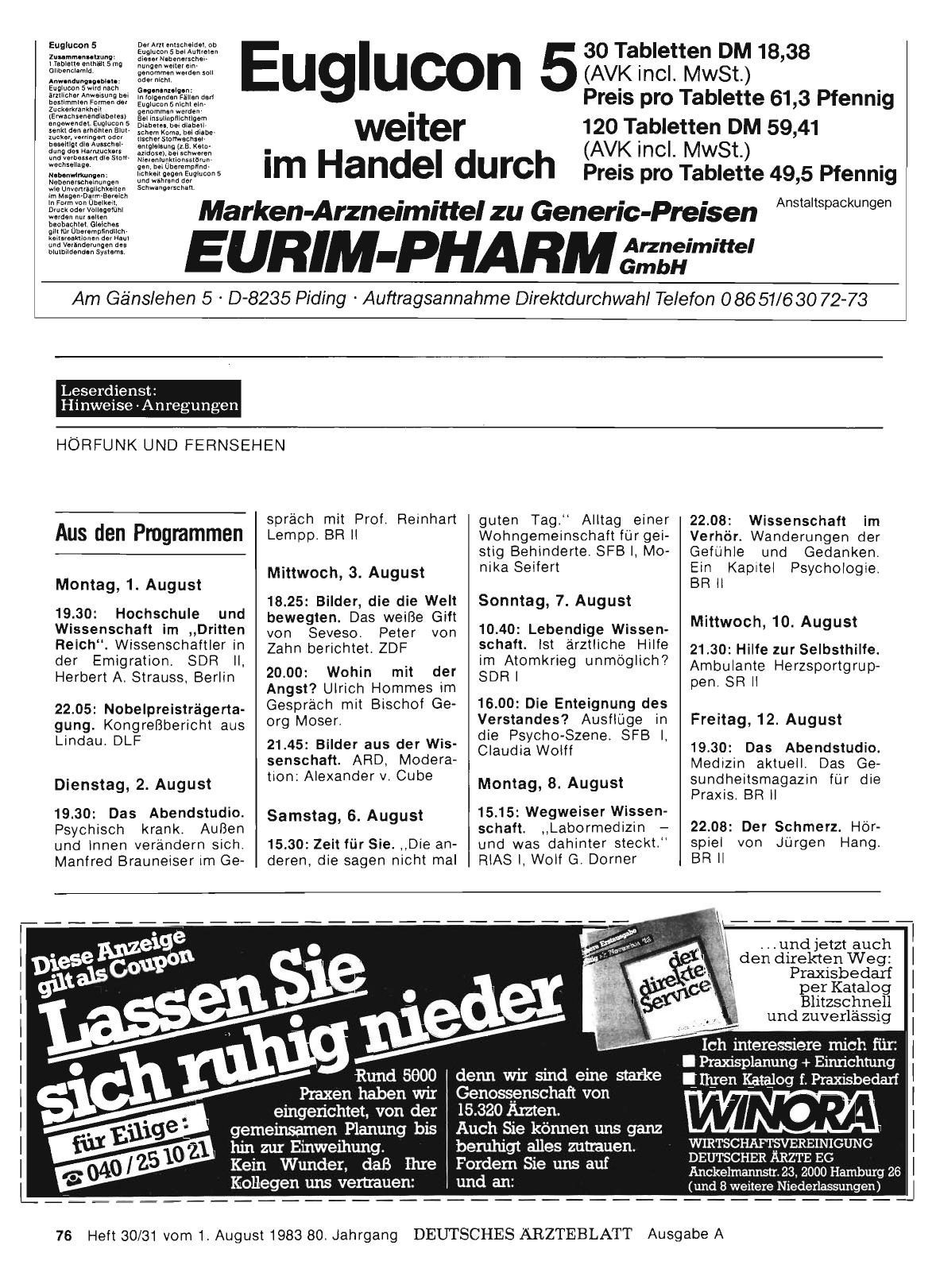 Vorschauseite 1: Aus den Programmen