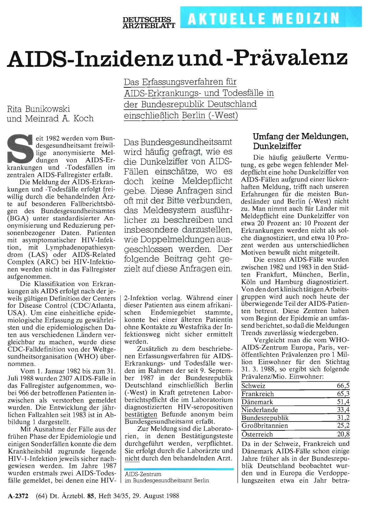 Vorschauseite 1: AIDS-Inzidenz und -Prävalenz