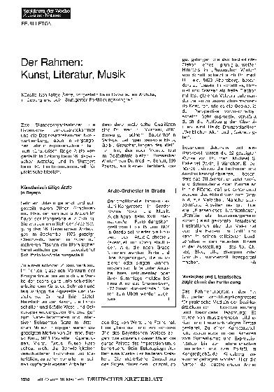 Vorschauseite 1: Der Rahmen: Kunst, Literatur, Musik