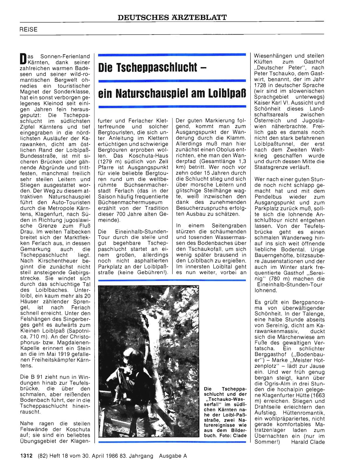 Vorschauseite 1: Die Tscheppaschlucht – ein Naturschauspiel am Loiblpaß