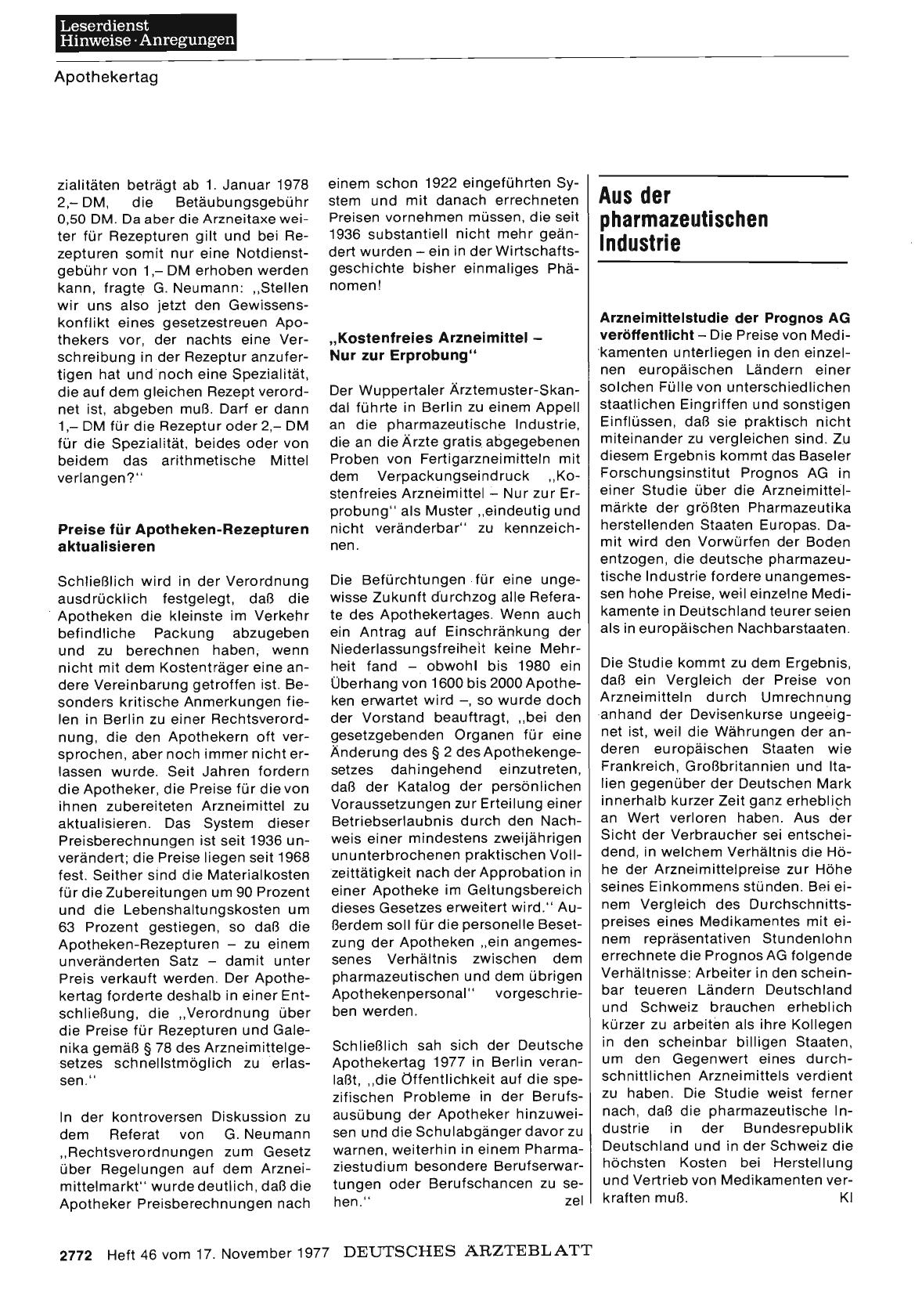 Vorschauseite 1: Aus der pharmazeutischen Industrie