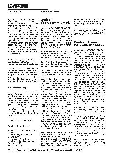 Vorschauseite 1: Jogging — ein Analogon zur Anorexie?